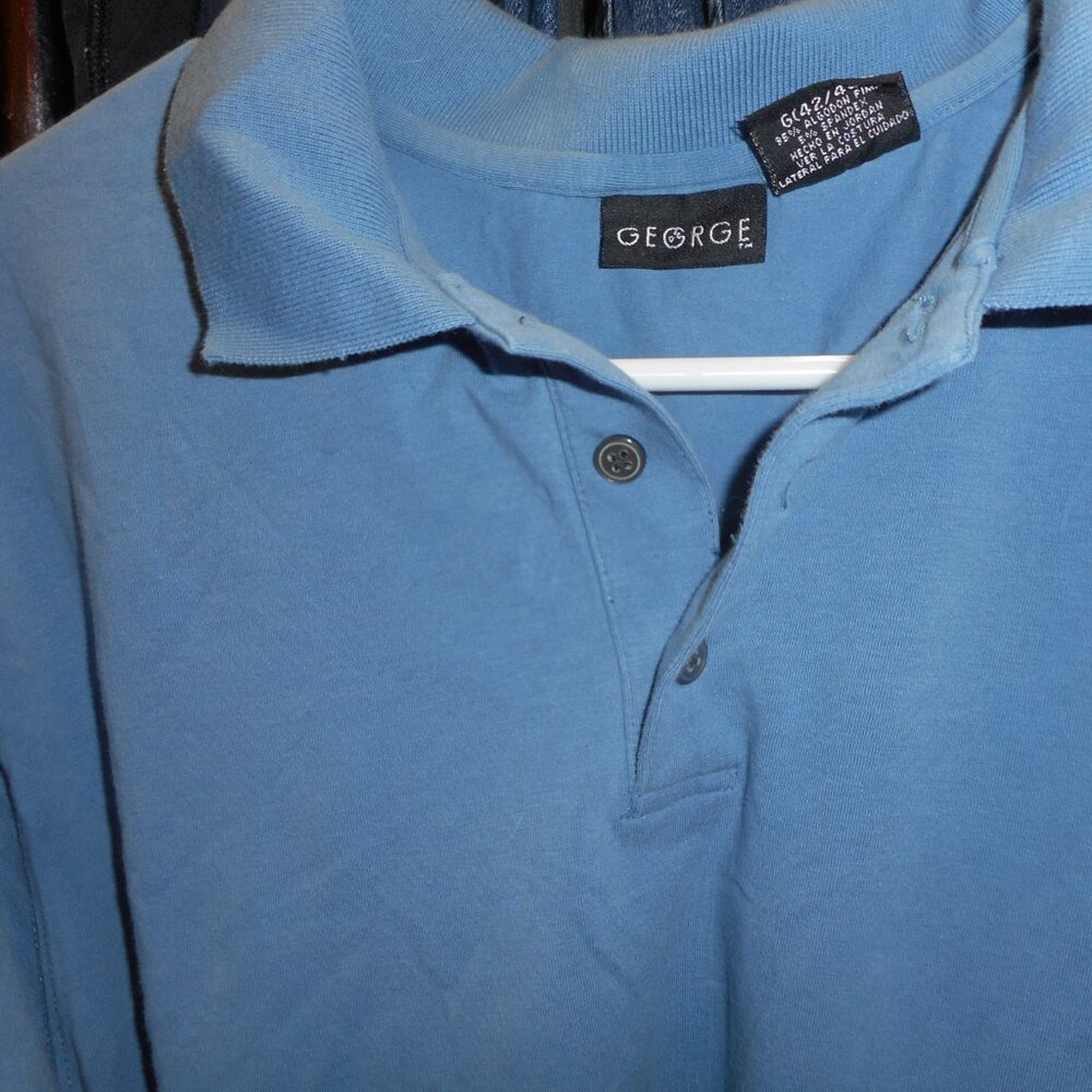 GEORGE:  men's shirt blue,  sz L (42-44)